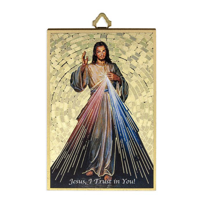 Divine Mercy Mosaic Wall Plaque - Available in English or Spanish