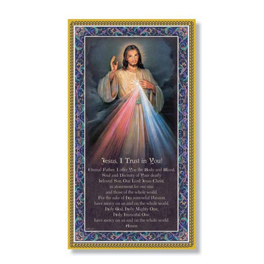 Divine Mercy Wall Plaque With Chaplet Prayer - 5 x 9"