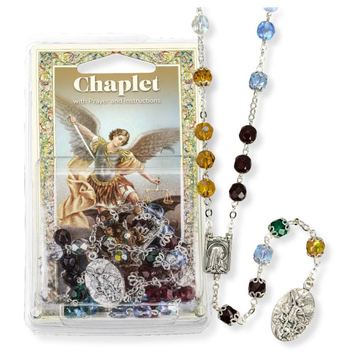 St. Michael Chaplet - Multicolored Glass Bead