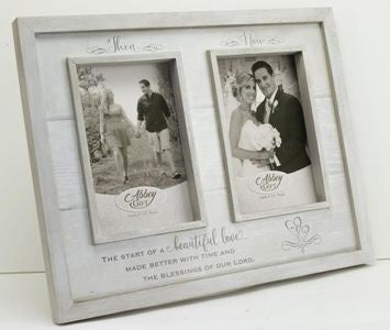 Then and Now Anniversary Wood Frame