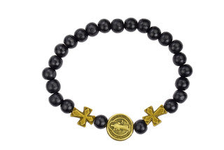 Black St. Benedict Stretch Bracelet