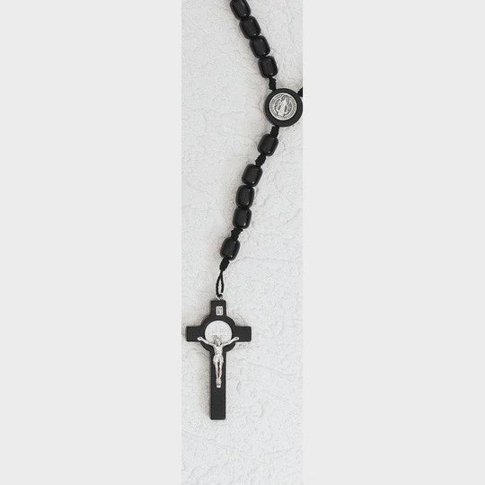 St. Benedict Rosary In Black Wood