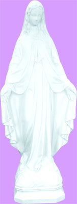 24" Our Lady of Grace outdoor statue in white