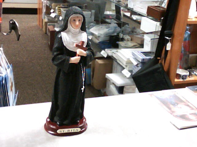 8 inch St. Rita statue with name plaque at base