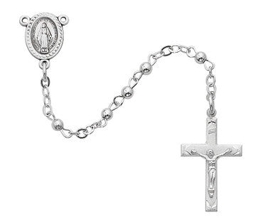 3mm All Sterling Silver Rosary