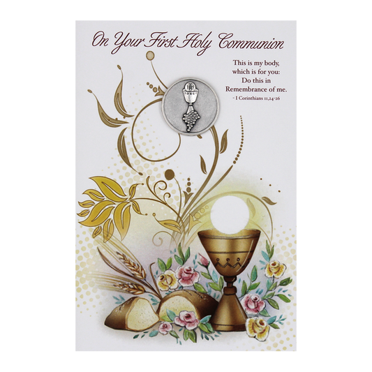 First Holy Communion Card with Token