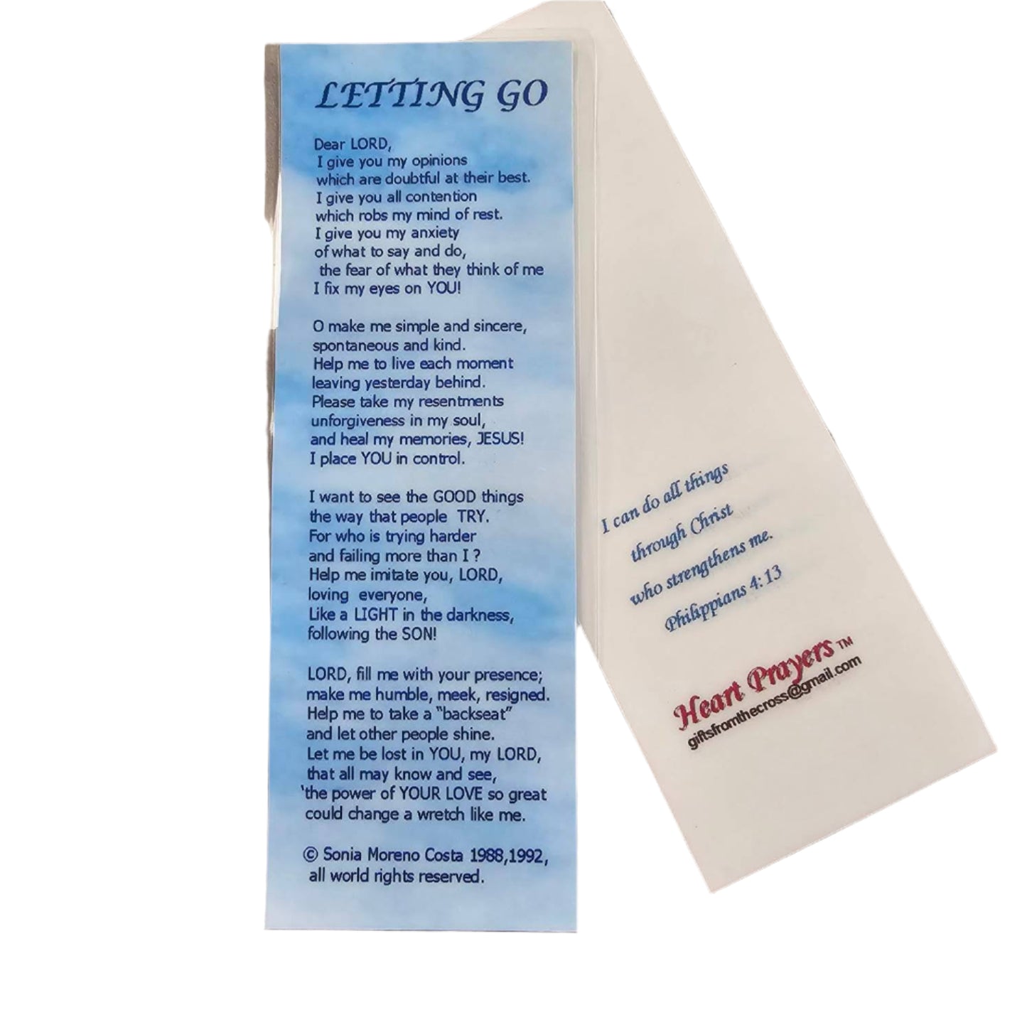 Letting Go Prayer, Holy Card - by Sonia Costa