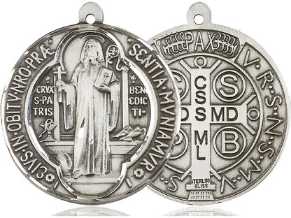 St. Benedict Jubilee Large Sterling Silver Medal - Premium 3D Detail