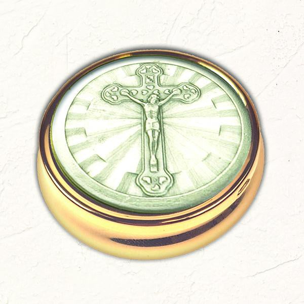 Two Tone Crucifix Pyx - No Liner