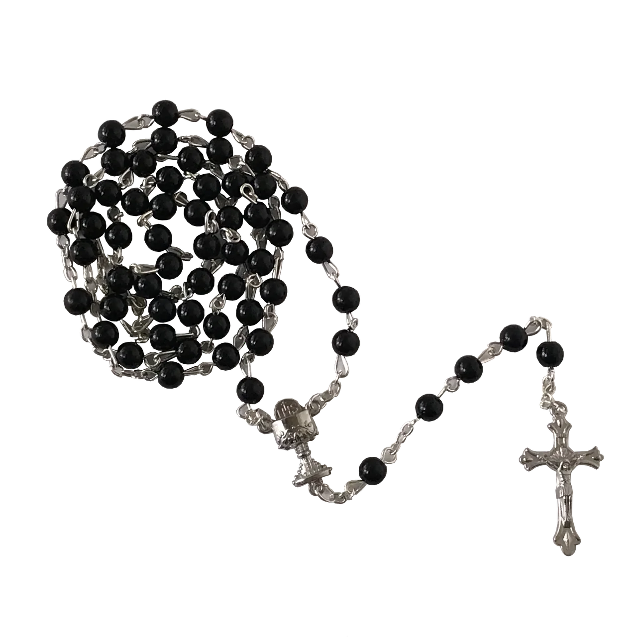 First Communion Rosary Black