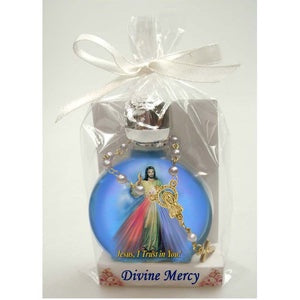 Stained Glass Holy Water Bottle with One Decade Rosary Set