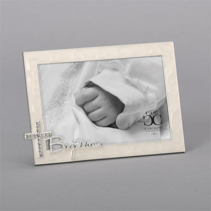 Pearl-tone Enamel Horizontal All Ages Baptism Frame - 4.75"
