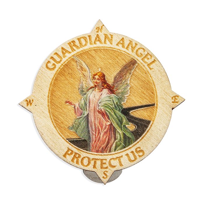 Guardian Angel Wooden Visor Clip