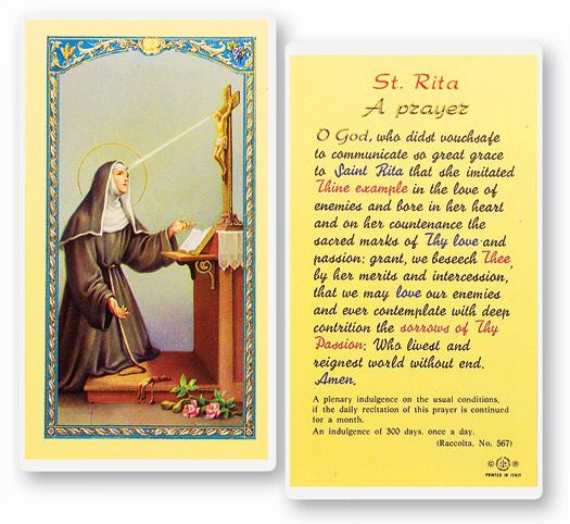 St. Rita Prayer Holy Card