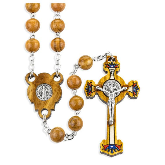 Olive Wood St. Benedict Rosary