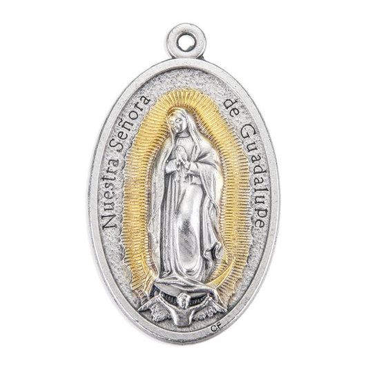 Our Lady Of Guadalupe Medal With Gold Highlights