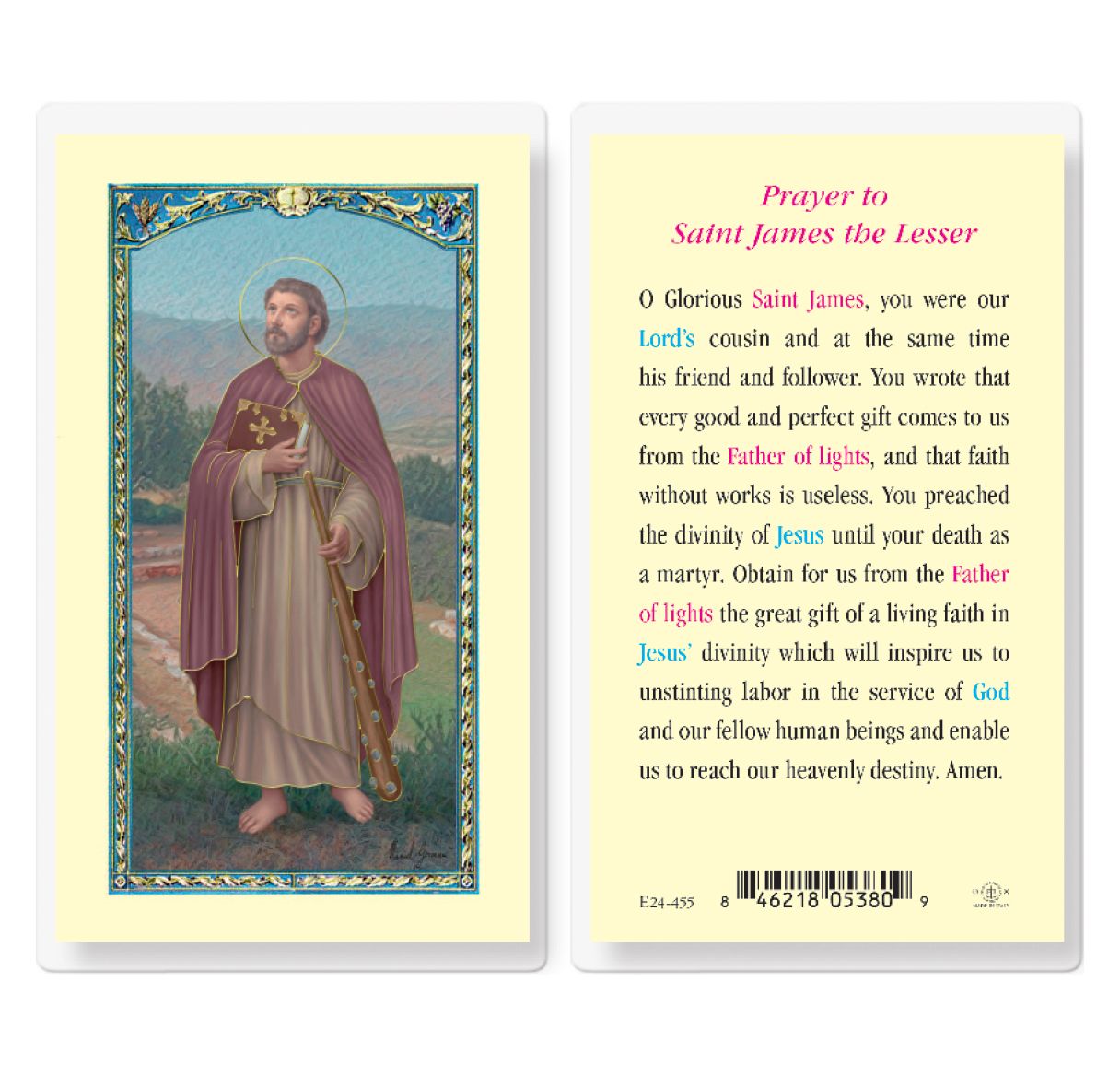 St. James the Lesser - Holy Card
