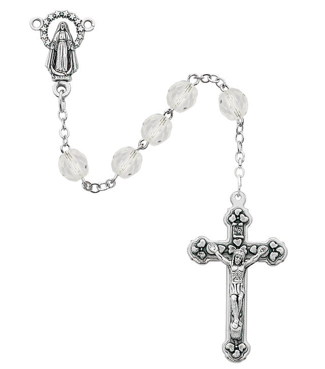 6mm Glass Bead Crystal Rosary