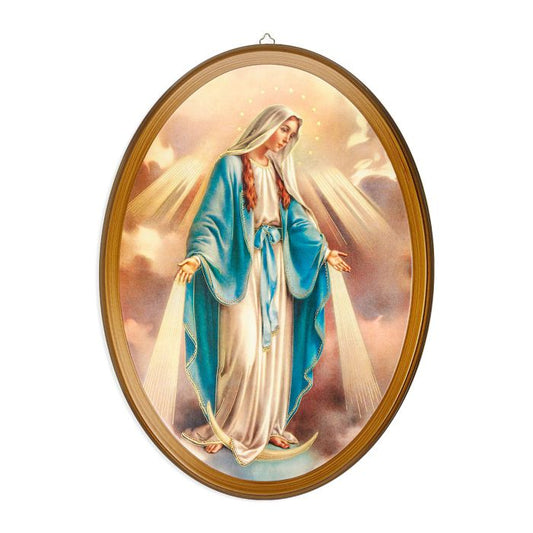 Our Lady of Grace Oval Wood Plaque - 17" x 12 1/2"