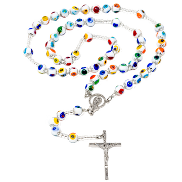 White Genuine Murano Rosary