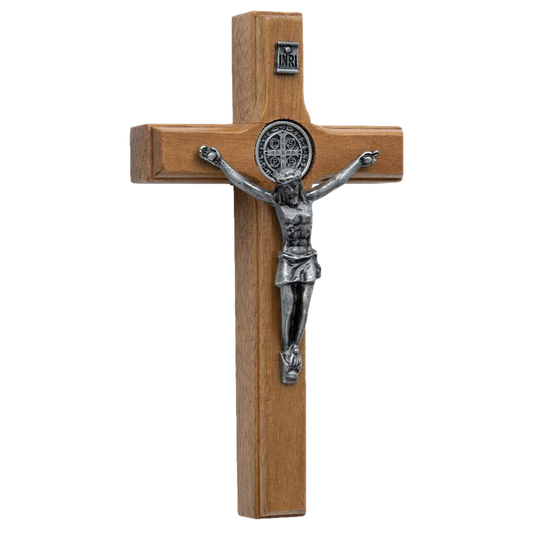 St. Benedict Wood Crucifix - 4.75"