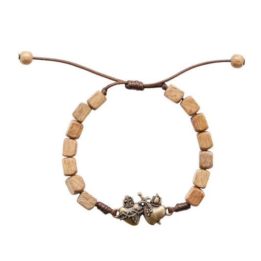 The Sacred Hearts Wood Bead Bracelet