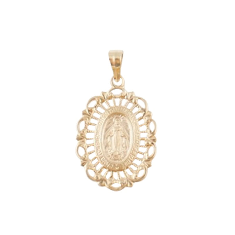 14 Kt Gold Miraculous Medal With Filagree