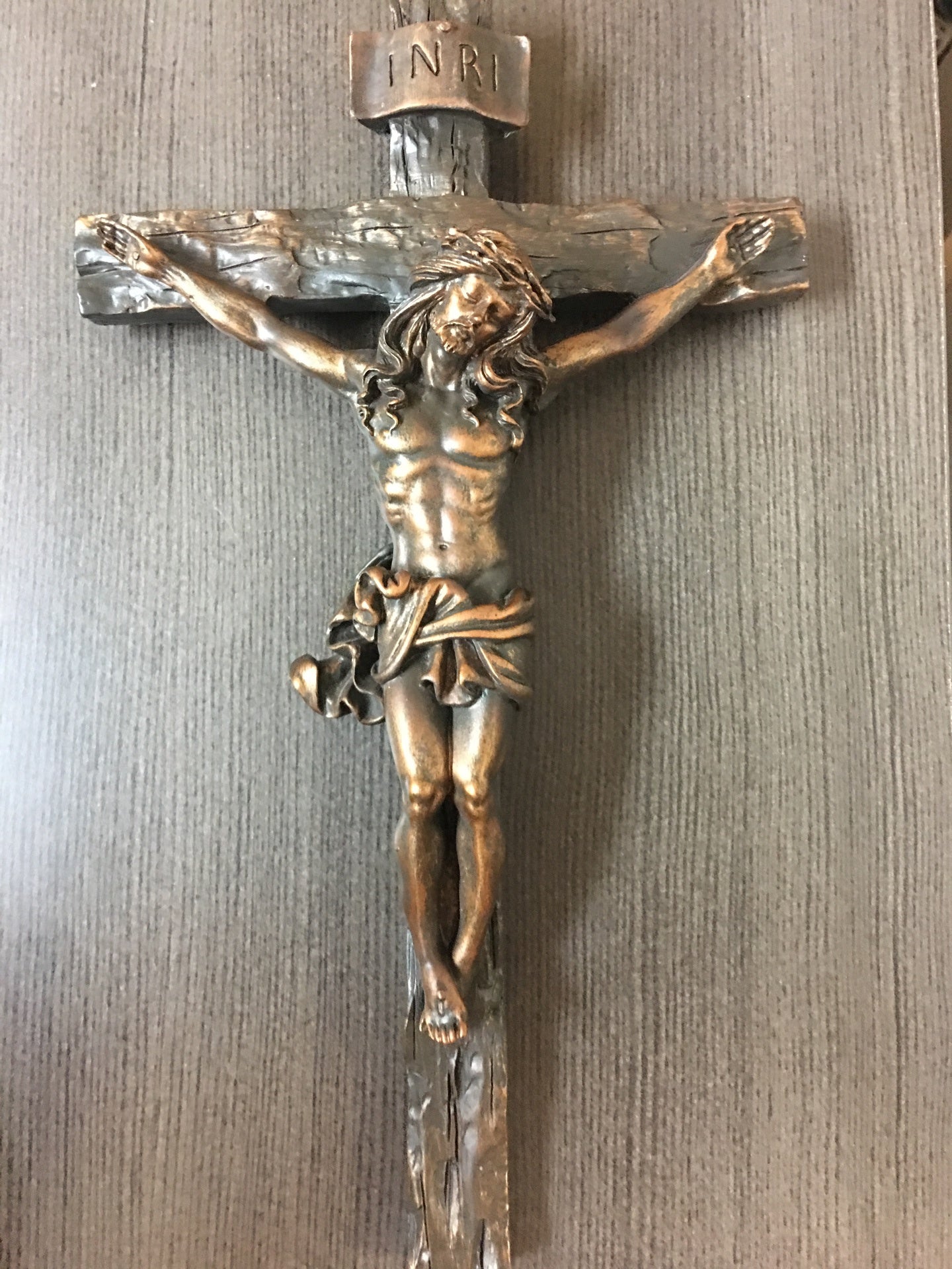 9.5" Bronze Wall Crucifix