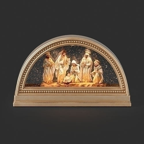 LIGHTED SWIRL GOLD NATIVITY