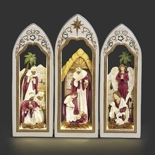 Lighted Triptych Nativity Scene