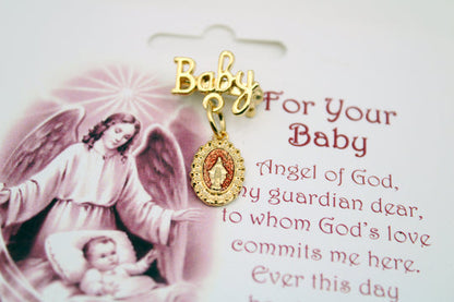 Baby Miraculous Medal Pin