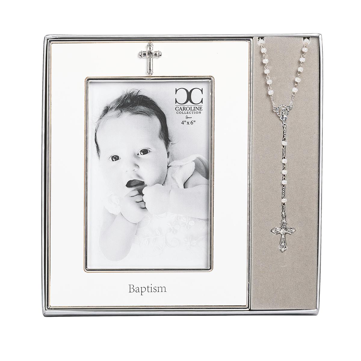 Baptism Frame and Rosary Set