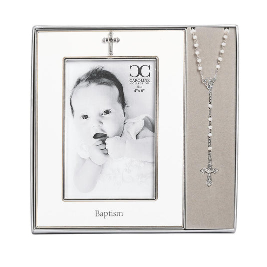 Baptism Frame and Rosary Set