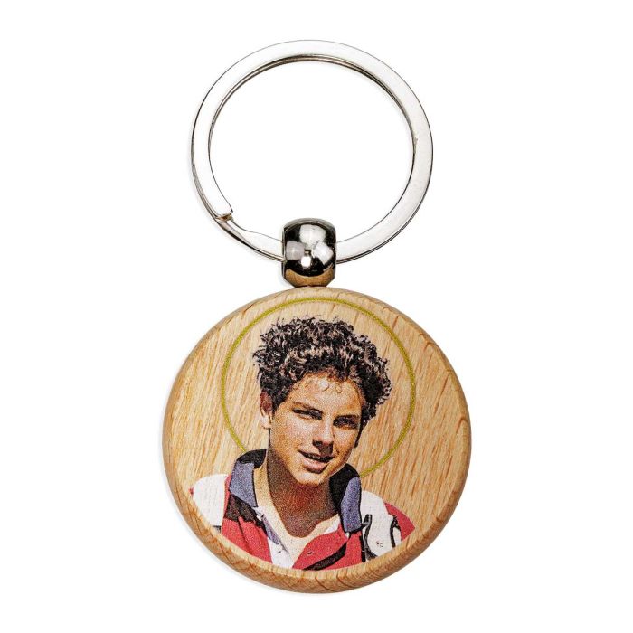 Wood St. Carlo Acutis Keychain