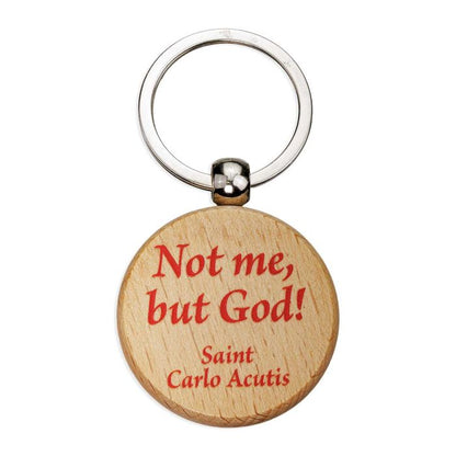Wood St. Carlo Acutis Keychain