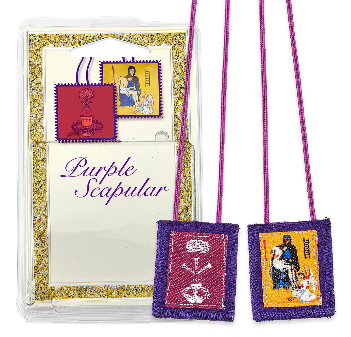 Small Benediction and Protection Purple Wool Scapular