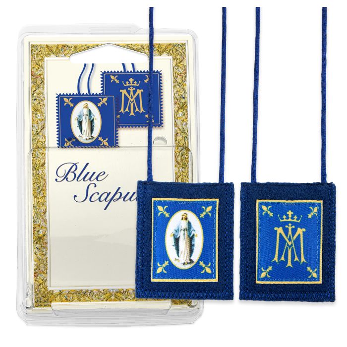Blessed Mother Blue Wool Scapular