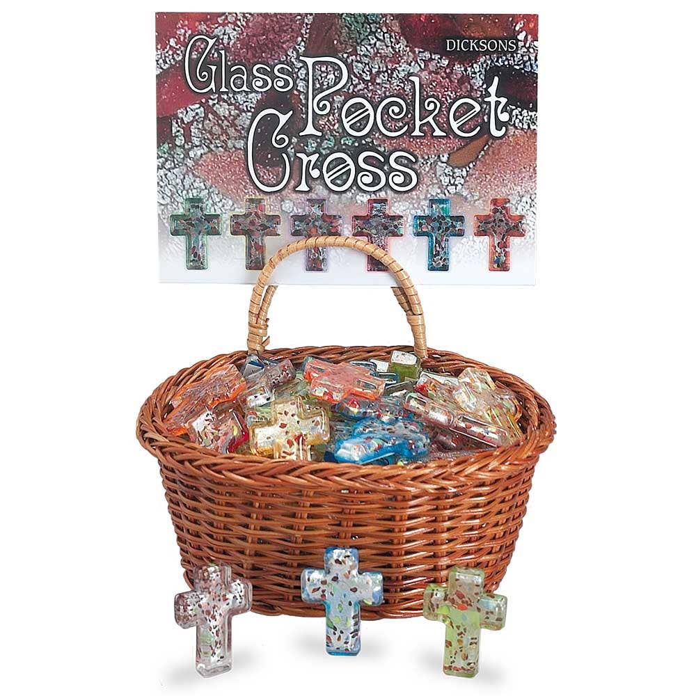 Pocket Glass Cross, Assorted Colors
