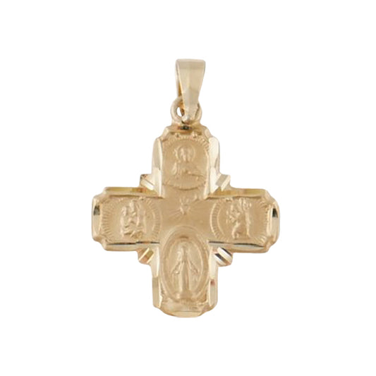 14 Kt Gold Four Way Crucifix