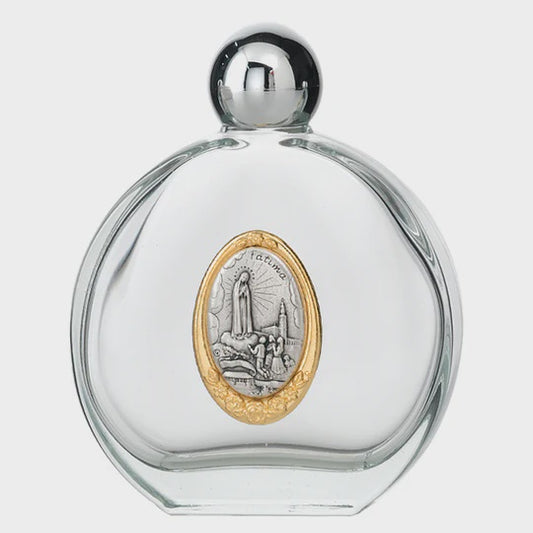 Our Lady of Fatima Glass Holy Water Bottle 4 0z