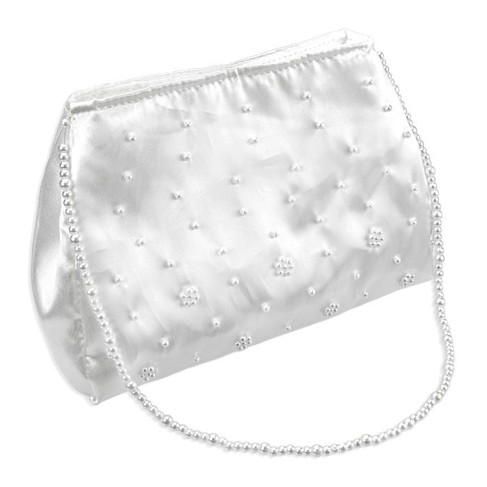 Communion Satin Purse with Pearlized Beads