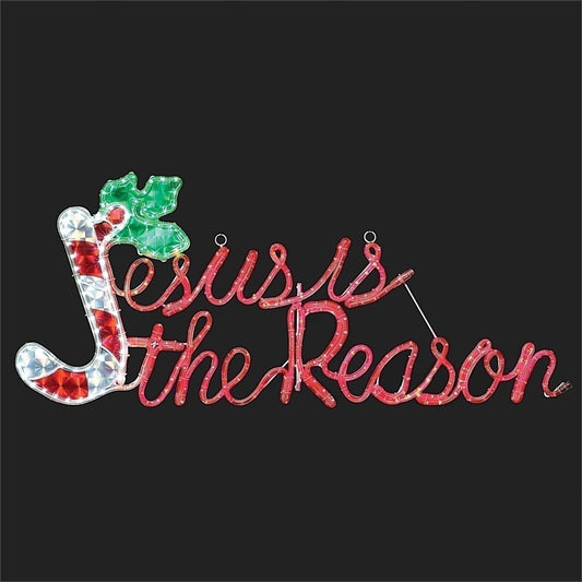 Ropelight "Jesus is the Reason" - Christmas Lights - 20 x 48"