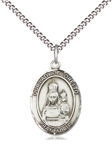 Our Lady of Loretto - Oval Patron Saint Series, Sterling Silver Medal