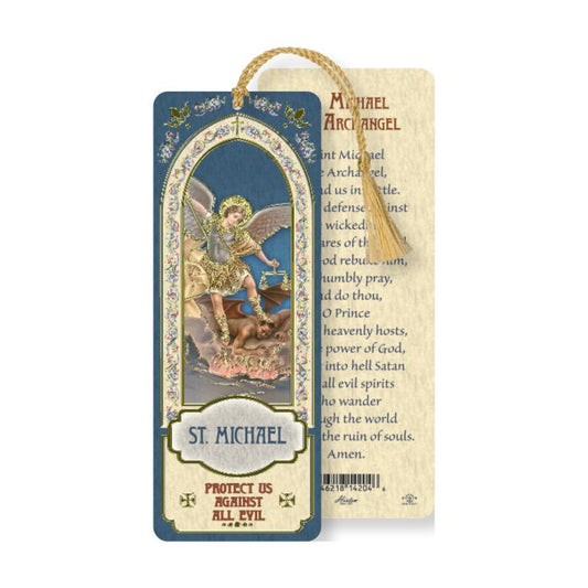 St. Michael Laminated Bookmark with Tassel