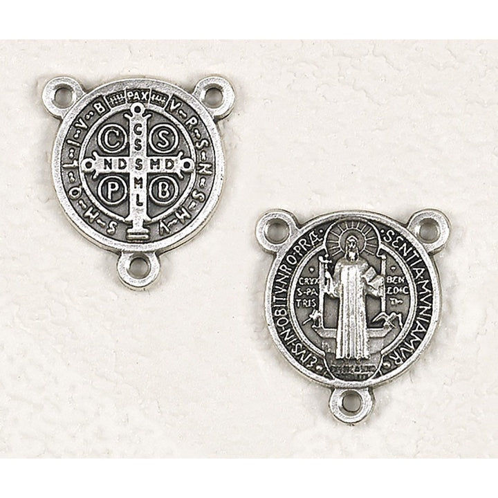 St. Benedict Silver-tone Jubilee Medal Rosary Center