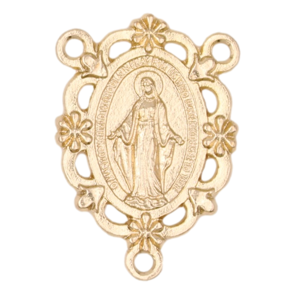 Gold Tone Miraculous Medal Rosary Center