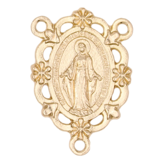 Gold Tone Miraculous Medal Rosary Center