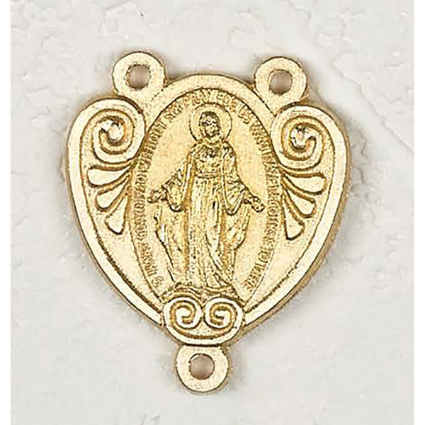 Miraculous Decorative Gold Tone Rosary Center
