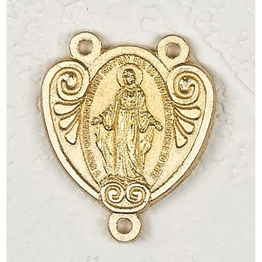 Miraculous Decorative Gold Tone Rosary Center