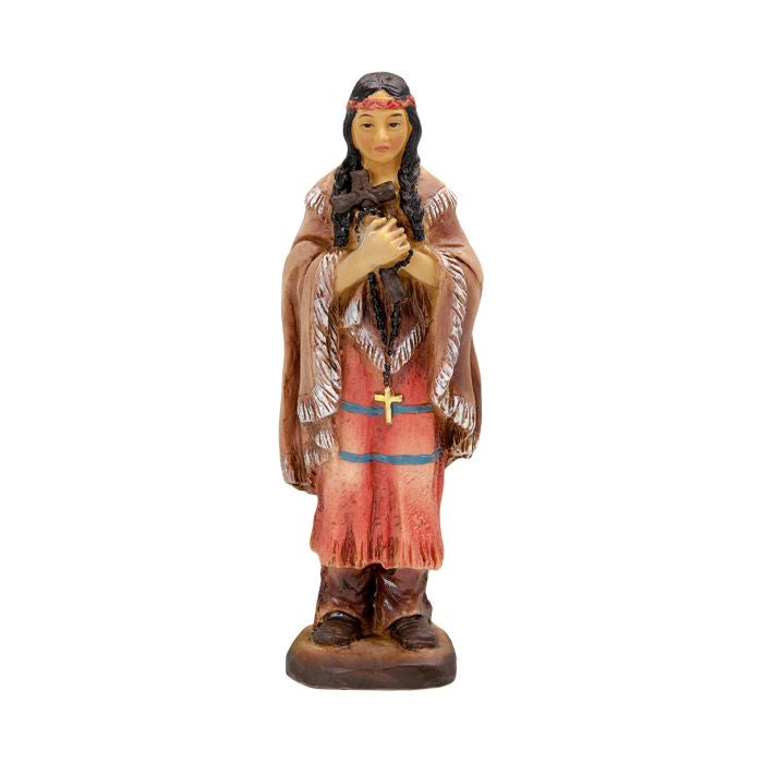 St. Kateri Tekakwitha 4 inch Statue With Holy Card